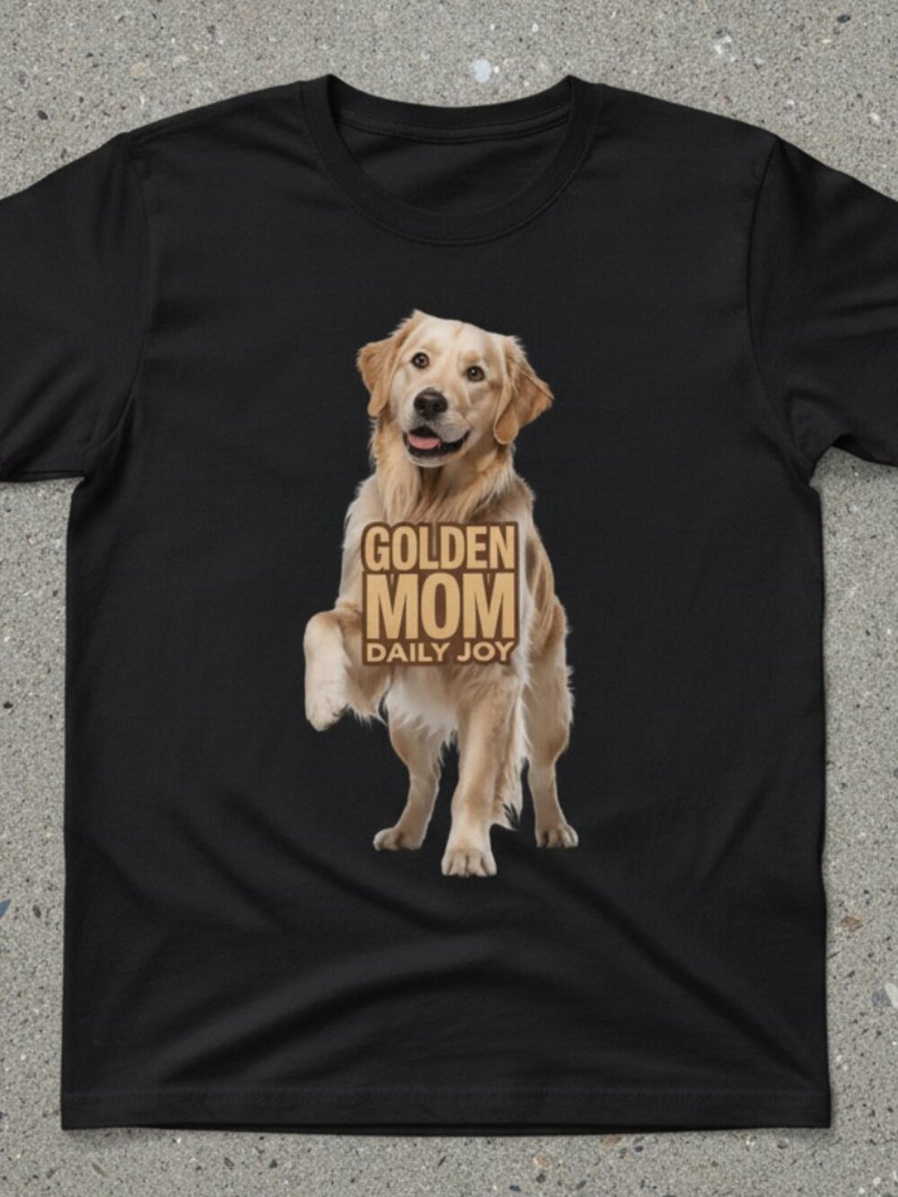 Golden Mom Daily Joy Golden Retriever Dog Lover Black Graphic T-Shirt